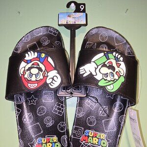 Walmart Super Mario Brothers Flip Flops Sandals Slides Mens Size 9